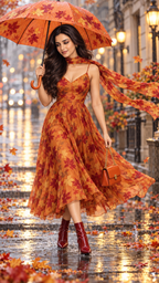 Autumn Leaf Print Frock
