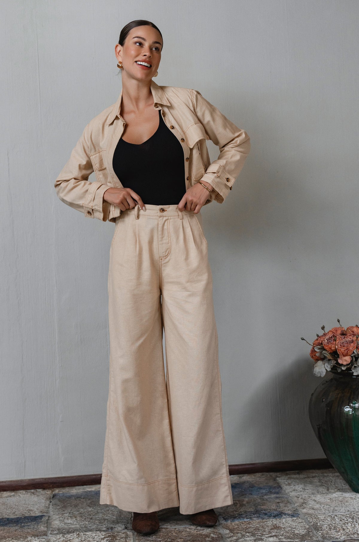 Orion Wide Leg Linen Pants