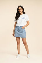 Blue Heart Pulse - Denim Mini
