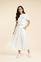 Blue Heart Pulse - White Skirt