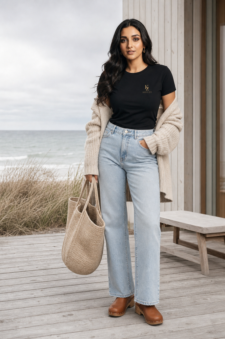 Light Wash Wide-Leg Jeans