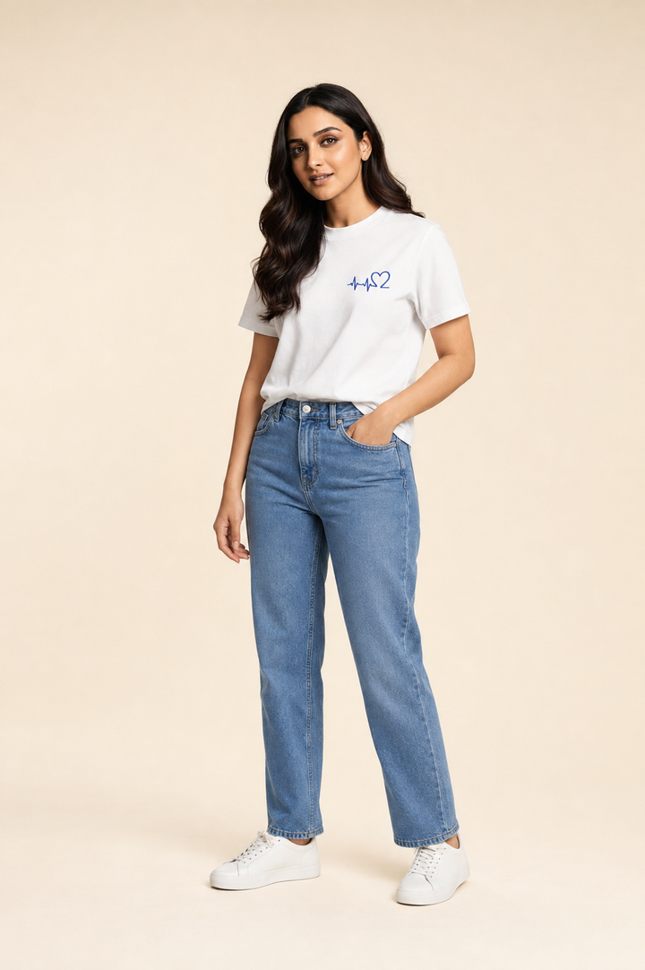 Kritzy Blue Heart Pulse Tee