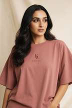 Kritzy Rose Weekend Oversized Tee - Monogram Detail